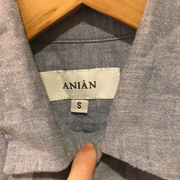 Anian Blue Short Sleeve Chambray Shirt - Picture 3 of 5
